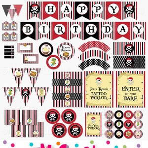 Pirate Birthday Party Printable Decorations Package - Pirate Birthday ...