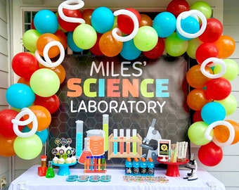 Science Party Sign - Printable Party Backdrop - Science Party Decor