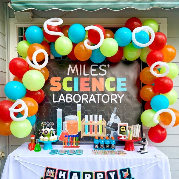 Science Party Sign - Printable Party Backdrop - Science Party Decor