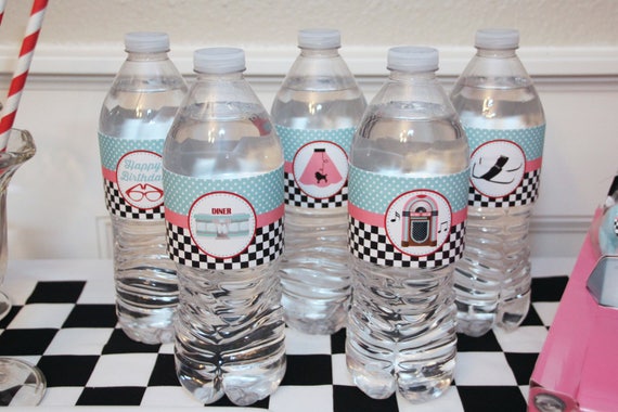 50s-diner-water-bottle-labels-printable-water-bottle-wraps-1950-sock