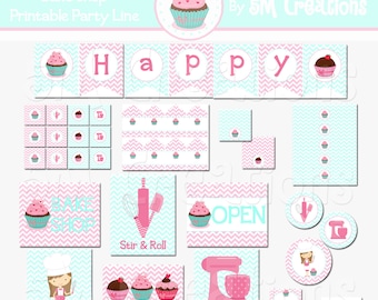 Baking Party Decorations - Baking Birthday Party - Bake Shop Party - Printable Party Decorations - INSTANT DOWNLOAD Pdf