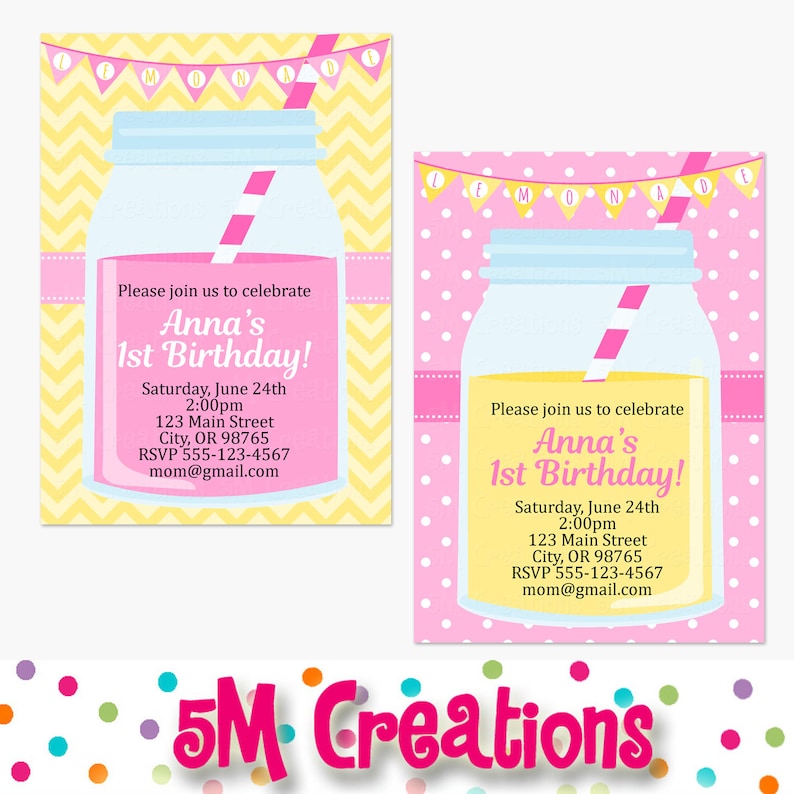 Lemonade Party Printables Package Lemonade Birthday Party Printable Decorations Pink Yellow Banner Cupcake toppers INSTANT DOWNLOAD PDF
