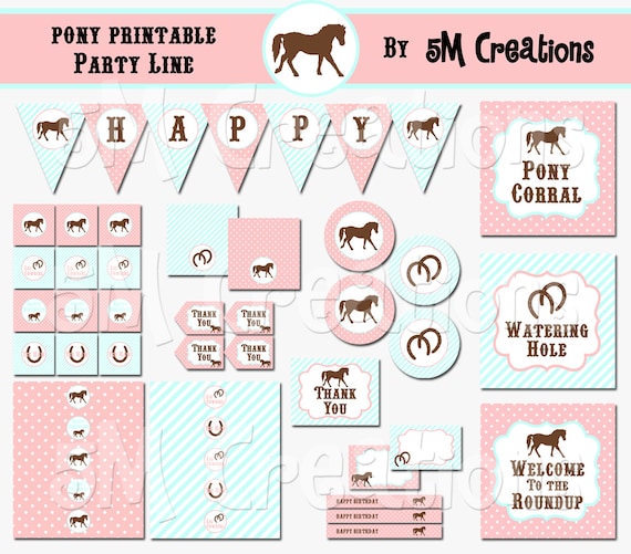 PONY Birthday Social gathering Printable Decorations Deal - Horse photograph about Printable Decorations referred to as PONY Birthday Bash Printable Decorations Offer - Horse