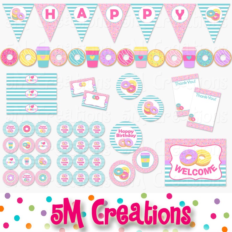 Donut Birthday Social gathering Printable Decorations Bundle - Doughnut Social gathering Printables - Celebration Banner - Donut Store Bash - Immediate Obtain Pdf picture relating to Printable Decorations identify Donut Birthday Social gathering Printable Decorations Deal - Doughnut Bash Printables - Social gathering Banner - Donut Keep Celebration - Immediate Down load Pdf