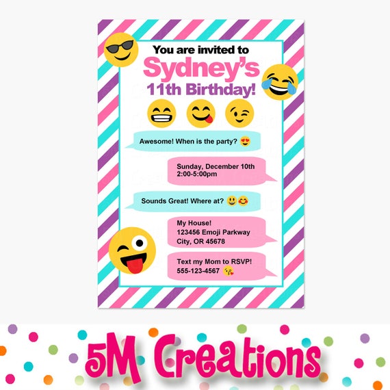 Emoji Birthday Party Invitations Emoji Birthday Party Printable