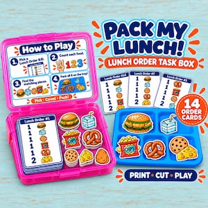 Preschool Counting Task Box Printable | Pack My Lunch Math & Fine Motor Activity