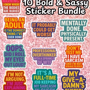 Sarcastic Quote Stickers | Funny Adult Humor for Cricut & Planners (PNG + SVG)