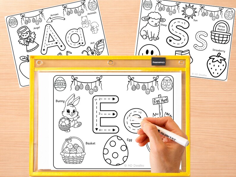 Easter Alphabet Coloring Pages & Letter Tracing Worksheets A–Z for ...