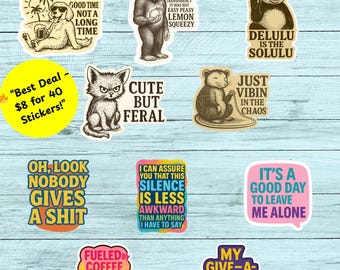 Sassy Snarky Sticker Mega Bundle: 40 Funny Quote SVGs for Cricut