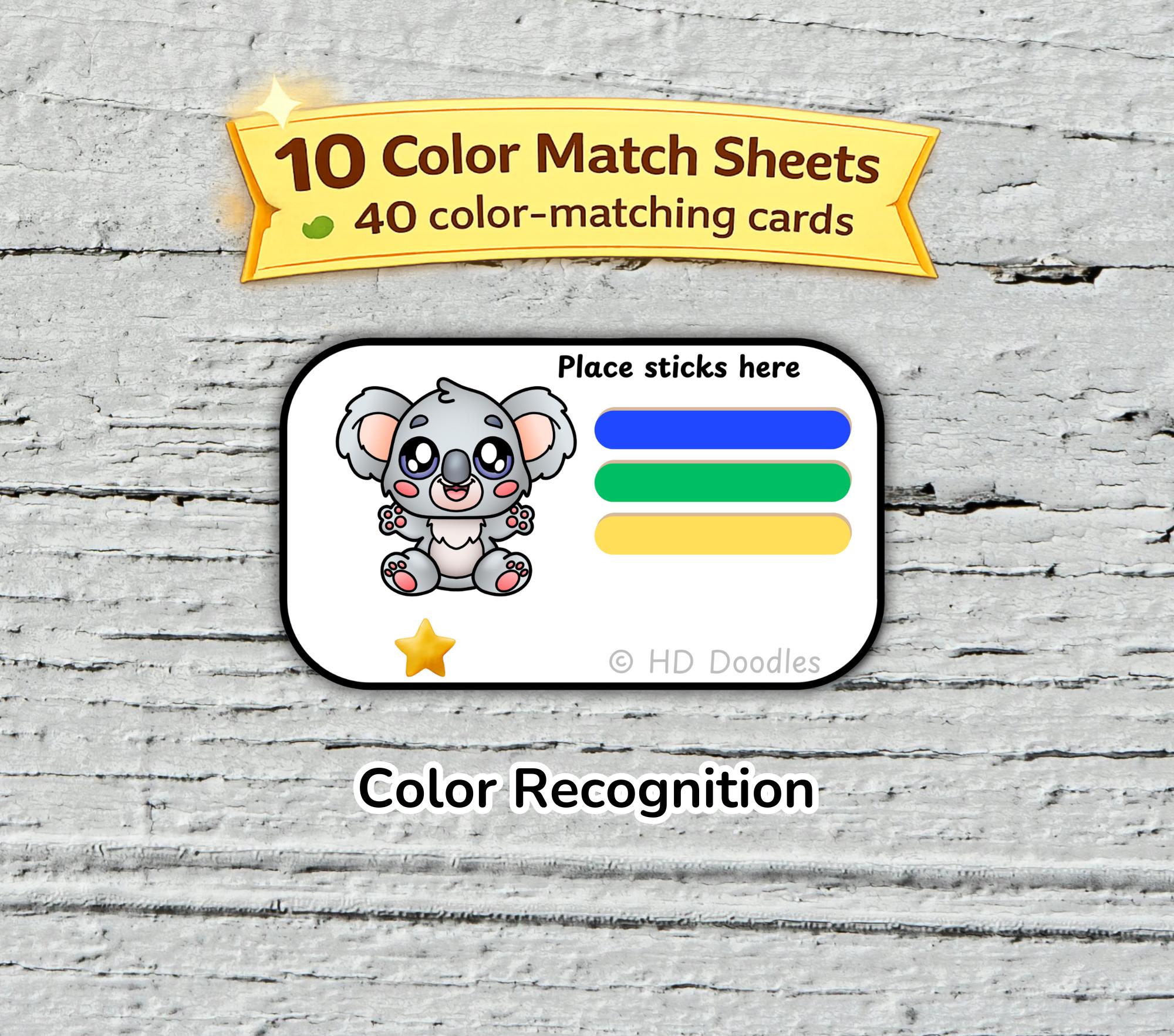Popsicle Stick Color Match Activities for Preschool | Fine Motor Skills ...