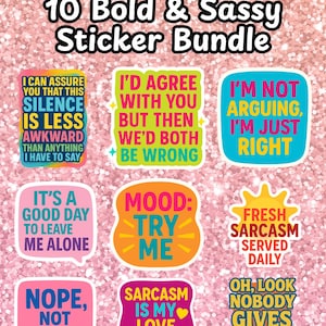 Sarcastic Quote Sticker Pack: Funny SVG & PNG Decals (Digital Download)