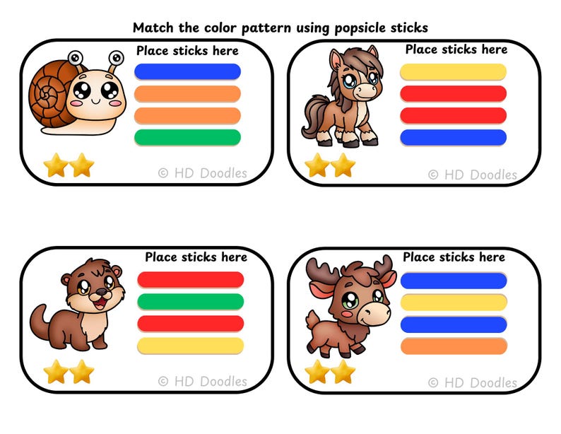 Popsicle Stick Color Match Activities for Preschool | Fine Motor Skills ...