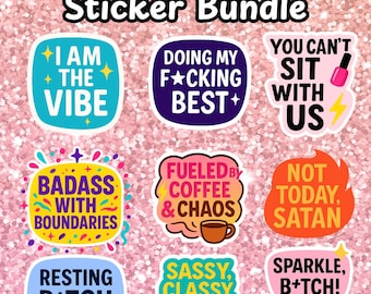 Sassy Quote Sticker Bundle: Funny Adult Humor, Cricut SVG & PNG (Digital Download)