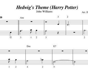 Hedwig's Theme (Harry Potter) - Easy Piano Sheet Music, Digital Downloadable Musical Sheet, Kids Beginner Songs, PDF + MP3