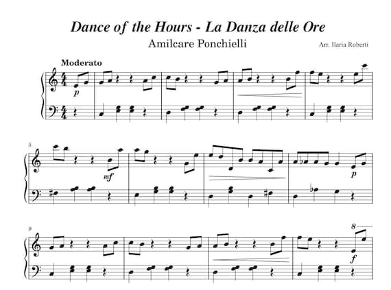 時の踊り (La Danza delle Ore) ポンキエッリ作曲 ピアノ楽譜
