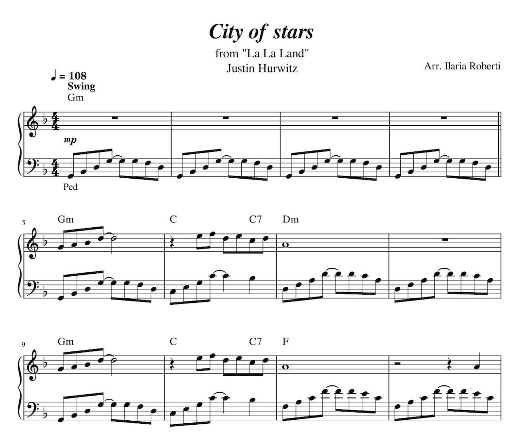 City of Stars (from La La Land) Piano Sheet Music, Digital Downloadable