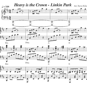 Heavy is the Crown (Linkin Park) Piano Sheet Music, Digital Downloadable Musical Sheet, Intermediate & Advanced Songs, PDF + MP3