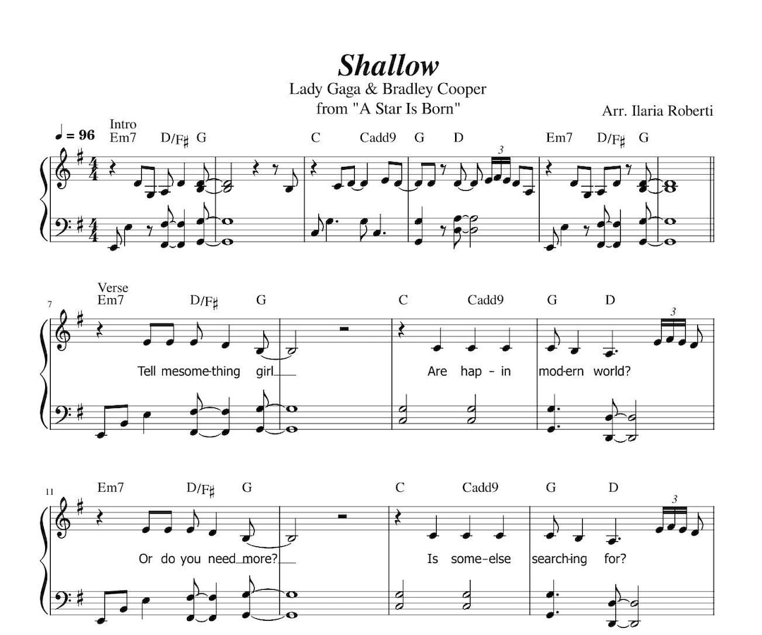 Shallow Letters Shallow (lady Gaga & Bradley Cooper - From
