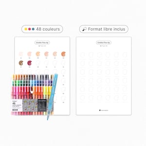 Grabie Fine Tip 48 kleurenkaart · Afdrukbare PDF · Genummerd van 1 tot 48 + gratis formaat · Voor mystery-kleuren · Kleurenkaarten