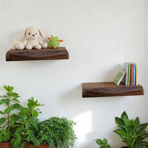 Walnut Floating Shelves,Custom Wood Shelves,Rustic Shelves,Bathroom Shelves with Bracket,Kitchen Shelves,nursery floating shelf.wall shelves