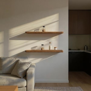 Custom Size wood Floating Shelf,Book shelf,Wall Mounted Floating Shelf,Shelves for Kitchen Bathroom,26inch X 8 inch walnut shelf.Round edge