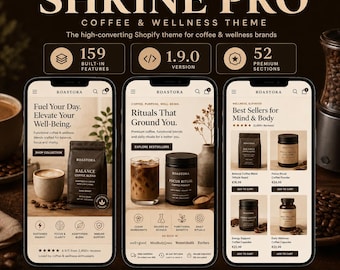 Shrine Pro 1.9.0 Shopify Theme for Coffee & Wellness Stores | Functional Coffee Template | Digital Download
