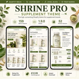 Shrine Pro 1.9.0 Shopify Theme for Supplement & Wellness Stores | Vitamin Store Template | Digital Download