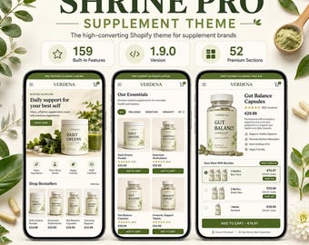 Shrine Pro 1.9.0 Shopify Theme for Supplement & Wellness Stores | Vitamin Store Template | Digital Download