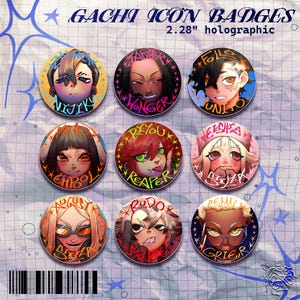 PREVENTA - Insignias GACHI Akuta Trash / Insignia redonda holográfica