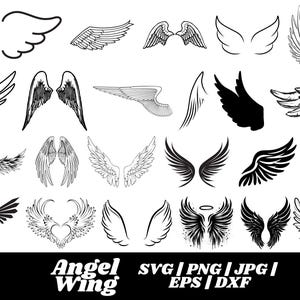 Angel Wings Svg| Angel Wings Png| Angel wings Clipart| Angel In Heaven Svg| Angel wings Cut Files| Svg Files For Cricut| Angel wing