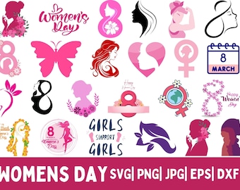Frauentag SVG Bundle | Internationaler Frauentag Schnittdateien | Starke Frau, Girl Boss und Frauen Power SVG für T-Shirts, Tassen & Becher
