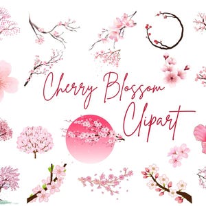 Watercolor Cherry Blossoms - Cherry Blossoms Clipart - Watercolor Clipart - Floral Frames -Floral Wreaths - Spring Clipart - Floral Clipart