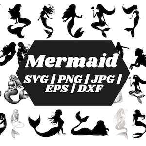 Mermaid SVG,Mermaid Birthday Svg,Mermaid svg files for cricut,mermaid silhouette,mermaid clipart,Mermaid SVG Bundle,Ariel Clipart