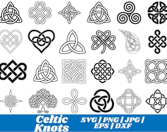 Celtic Knot SVG Bundle, Celtic PNG Bundle, Celtic Clipart, Celtic SVG Cut Files for Cricut, Knots Clovers Crosses Bundle, Dxf, Eps, Jpg, Png