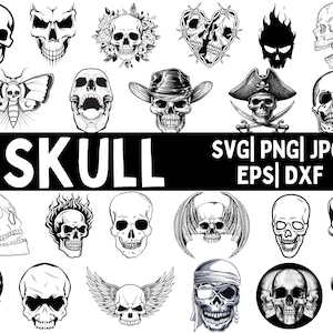 Skulls SVG Bundle, Skeleton svg Bundle, Skull Cut files for Cricut, Skull Clipart, Skull Silhouette, Skeleton svg, Skull Vector
