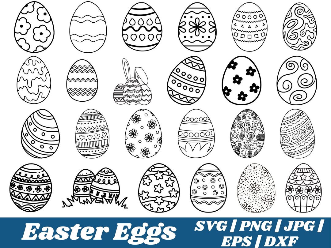 Easter Eggs SVG Bundle | Easter Laser Cut Files | Egg Clipart ...