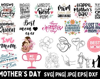 Mother’s Day SVG Bundle, Mom SVG Files for Cricut, Mama Bear, Mom Life, Blessed Mama, Mom Quotes Svg Png Jpg Dxf Eps Files, Instant Download