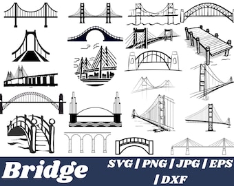 Bridge SVG Bundle | Wooden Bridge Clipart, Silhouette & Vector Cut Files | Cricut, Scrapbooking, T-Shirts, PNG, Instant Download