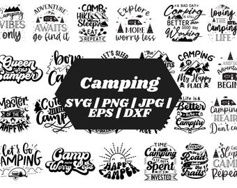 Camping SVG Bundle | Lagerleben SVG | Camper SVG | Lagerfeuer Schnittdateien | Lager Sprüche SVG | Cricut Silhouette-Dateien, Camp-Dateien, Png,Svg