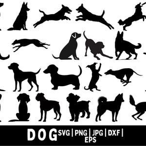 Dog Silhouette SVG Bundle File, All Dog breeds Complete Collection, Dog Clipart for Cricut | Laser Cut, png SVG DXF Vector Commercial Use