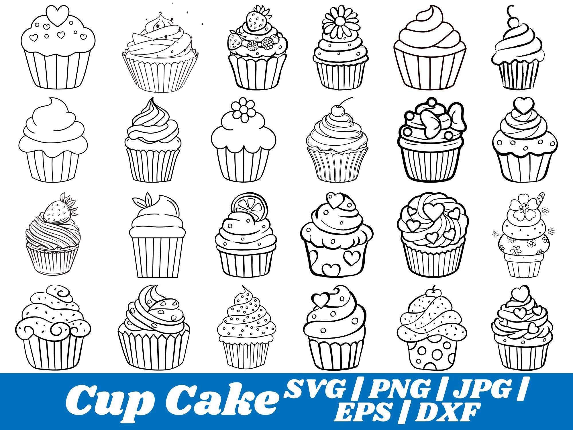 Cupcake outline - Etsy México, image size:2000x1500