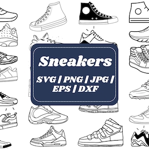 Sneaker SVG Bundle: Shoes Clipart for Cricut, Sublimation (Digital Download)