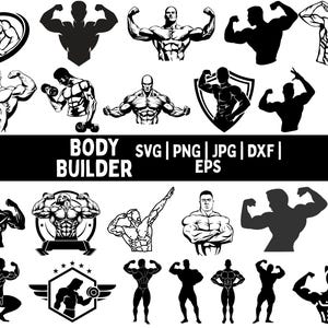 Bodybuilder svg,Fitness Svg,muscle man svg,bodybuilder cut file,Weights Svg,Clipart for cricut and silhouette,bodybuilder png,Aerobic Svg