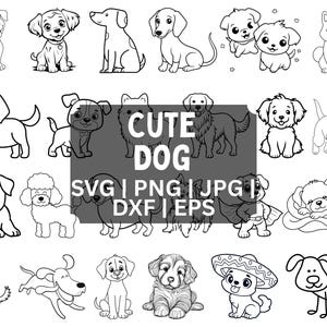 Cute Dog SVG Bundle | Cartoon Puppy Clipart | Digital Download for Cricut & Sublimation