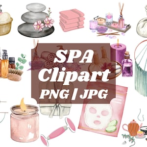 Spa Watercolor Clipart,Cute Spa Girl,Girl Spa Party,Bath & Spa png,Spa Birthday,Manicure,Pedicure,Sublimation,Commercial license.