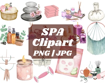 Spa Watercolor Clipart | Cute Spa Girl PNG | Girl Spa Party, Bath & Spa, Manicure, Pedicure, Spa Birthday Sublimation Files | Commercial Use