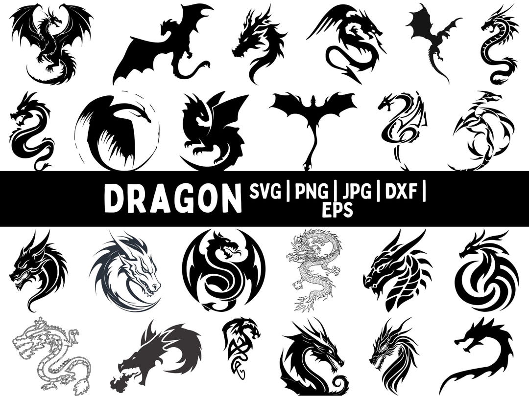 Dragon SVG Bundle, Dragon Clipart for Cricut & Cut File, Dragon ...