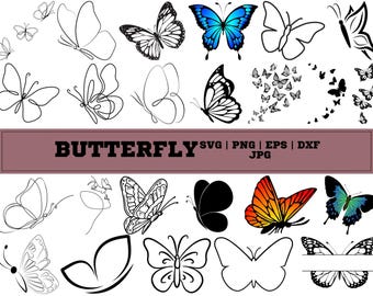 Butterfly SVG Bundle | Papercut & Laser Cut Butterfly Cut Files | Butterfly SVG for Cricut and Silhouette | Paper Cut Out Digital Download