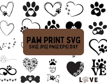 Huella de pata SVG / Huella de perro SVG / Huella de pata de gato / Archivo de corte de pata de animal / Huella de pata de perro SVG / Huella de pata de mascota Svg / Descarga digital instantánea