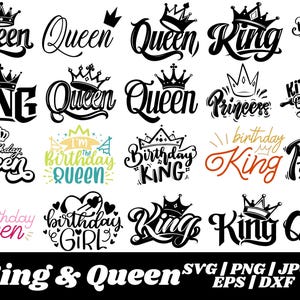 Birthday King Svg + Queen Of The Birthday King SVG, PNG Birthday Man&#39;s Shirt Sublimation, Cricut Cut File, Silhouette Image